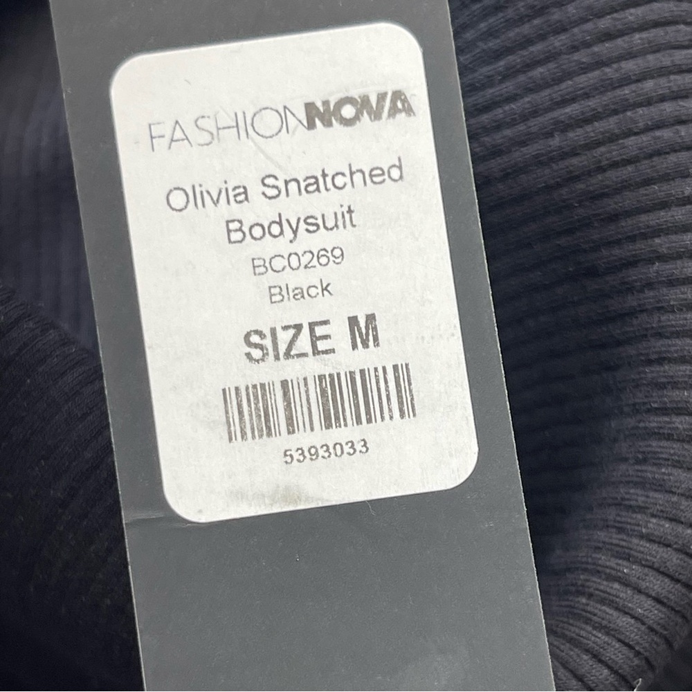 FASHION NOVA | Black Oliva Snatched Turtleneck Bodysuit Sz M - Picture 9 of 10